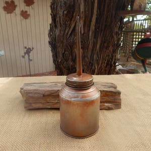 Vintage Copper Finish Oil Can  /  Spouted Oil Can  /  Mid Century Oil Can  /  Rustic Industrial Garage  /  Man Cave Decor  /  Copper Finish