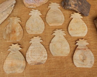 8 Salvaged Solid Wood Pineapple Coasters or Small Trivets  ~  Fun DIY Project  ~  Reclaimed Pineapple Coasters or Trivets Ready to Refinish
