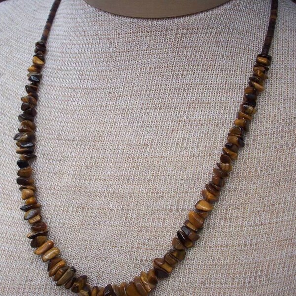 Vintage Tiger Eye and Tortoise Shell Necklace