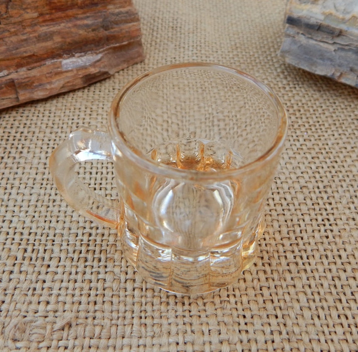 Orange Federal Glass Mug Shot Glass / Mug Shot Glass / Light Etsy
