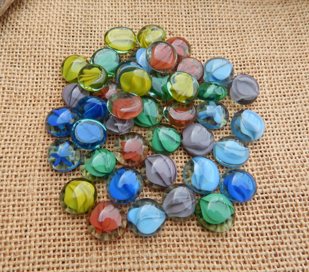 43 Flat Cat Eye Glass Marbles / High Quality Cat Eye Glass Etsy