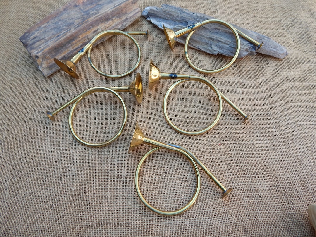 5 Small Decorative Solid Brass Bugles Made in India / Five 7 Etsy