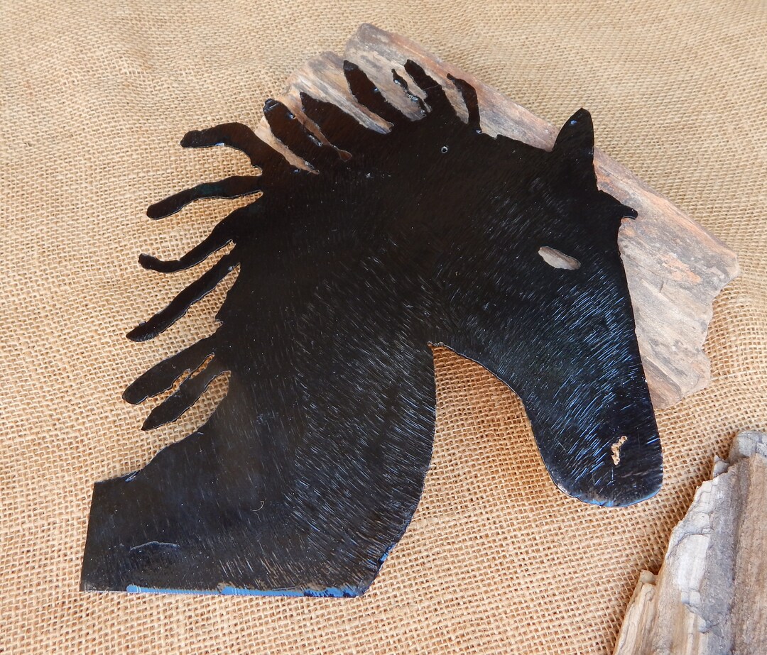 Vintage Torch Cut Steel Horse Head Silhouette / Crude Hand Cut Etsy