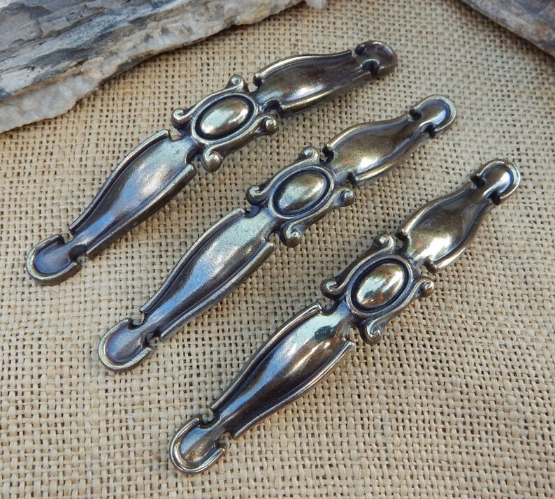 3 National Lock Co Antique Brass Pulls Antique Brass Cabinet Handles Antique Brass Drawer Handles NOS National Lock FREE SHIPPING