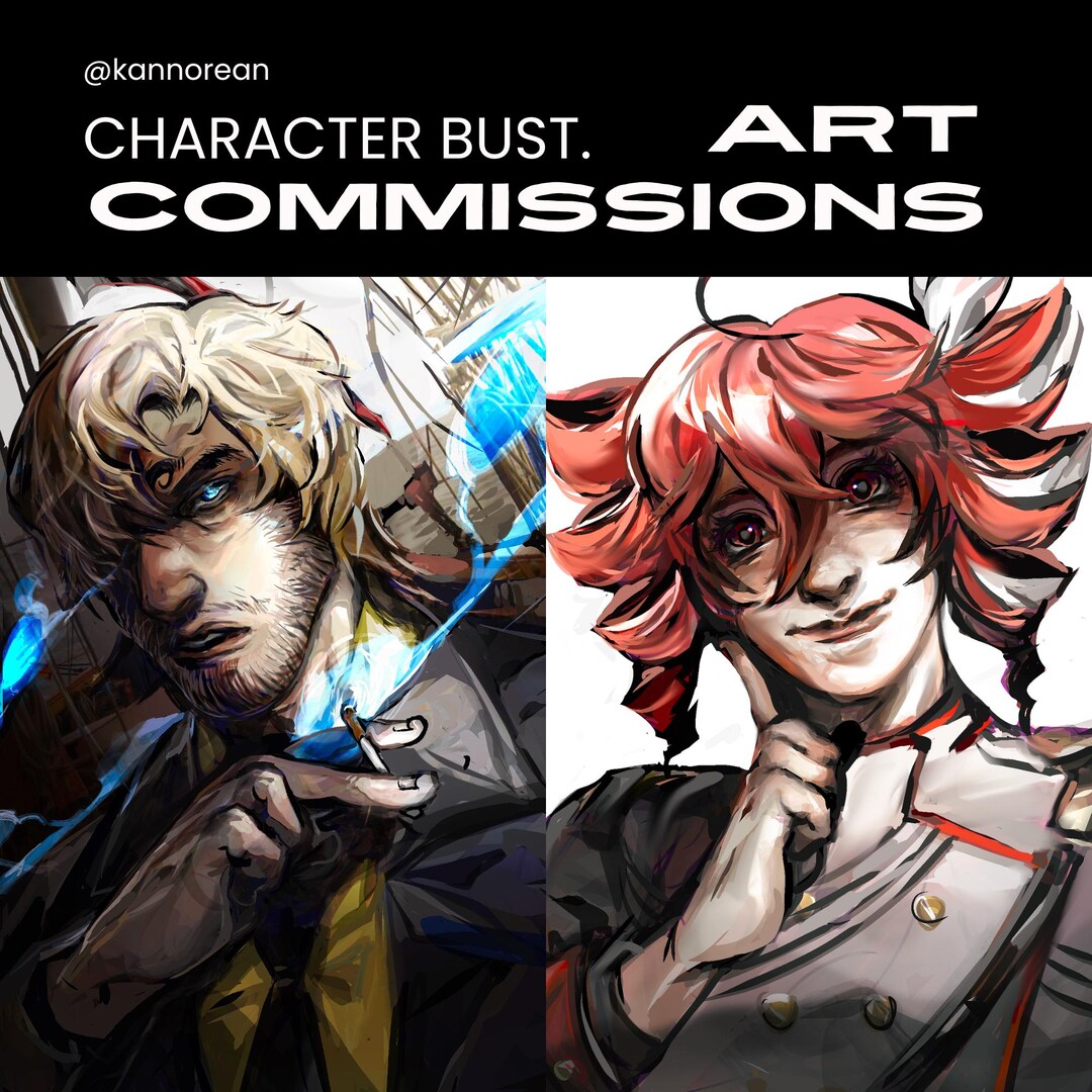Custom Digital Art Commission Semi Realism Character Bust - Etsy