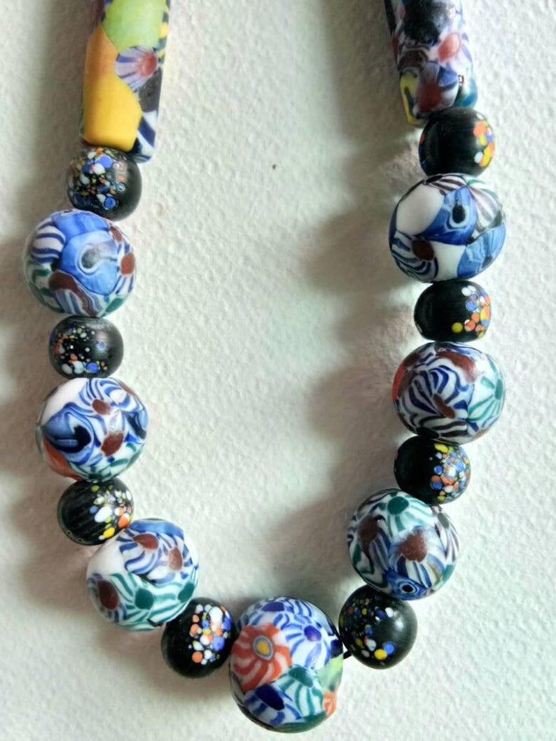 Handcraft Ceramic Clay Beads Necklace Sarawak Beads Borneo Etsy