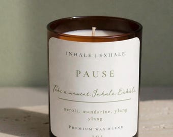 Neroli & Orange Blossom Coconut Wax Candle, Amber Jar Candle, Luxury Handmade in UK