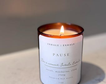 Neroli & Orange Blossom Coconut Wax Candle, Amber Jar Candle, Luxury Handmade in UK