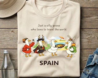 Camiseta de viaje Silly Goose a España, camiseta de viaje Wanderlust a Europa