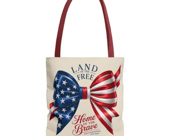 Bolso de mano con lazo de la bandera estadounidense "Home of the Brave" / Patriótico 4 de julio