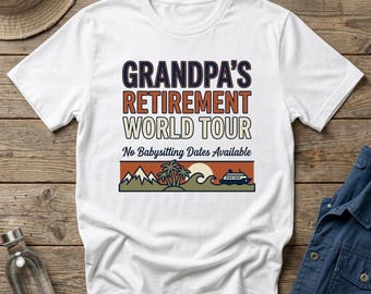 Camiseta de viaje divertida con la gira mundial de jubilación del abuelo