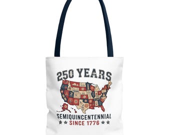 Bolso de mano conmemorativo de EE. UU. conmemorativo del 250 aniversario, semiquinto centenario desde 1776. Bolso vintage patriótico estadounidense.