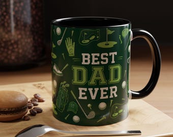 Taza para papá golfista / Taza de café deportiva verde