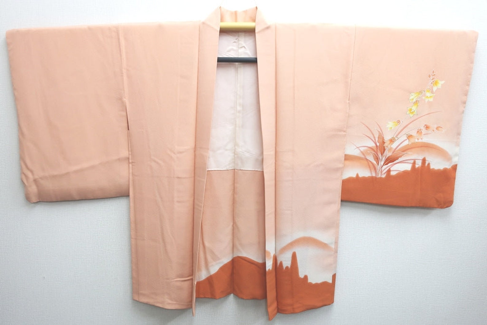 Haori Jacket Vintage1950-1980 Pale Pink Lily Silk 8739J5 - Etsy