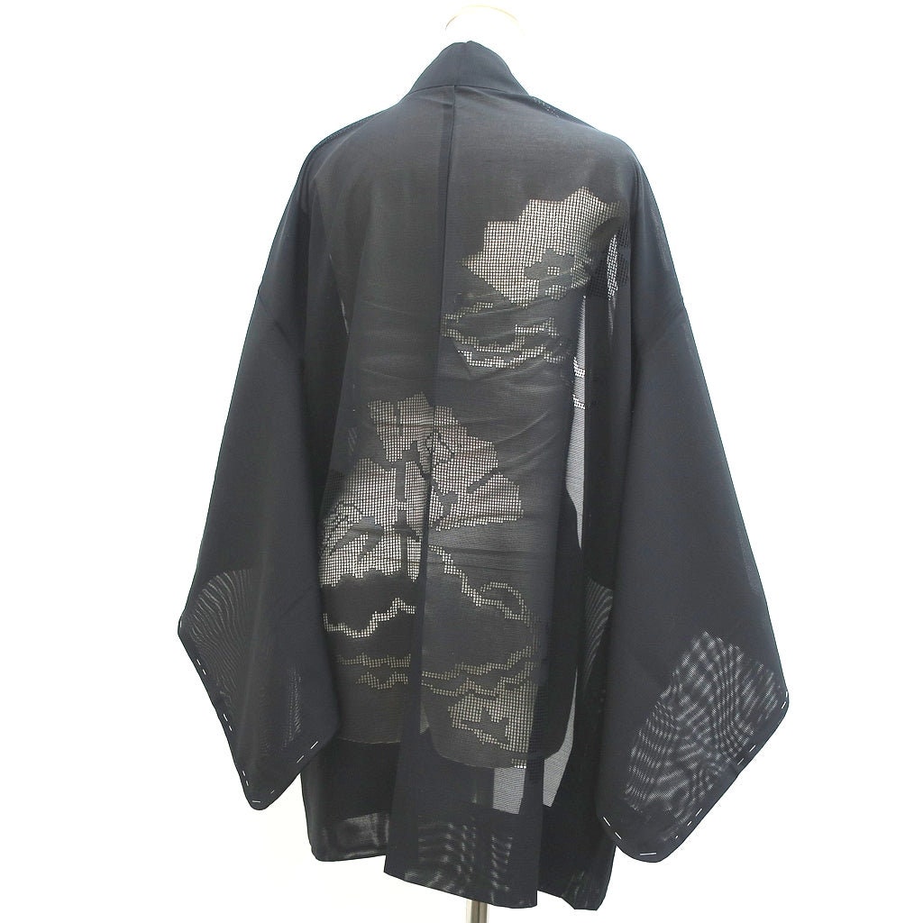 Haori Jacket Vintage1950-1980 Black See-through Folding Fan