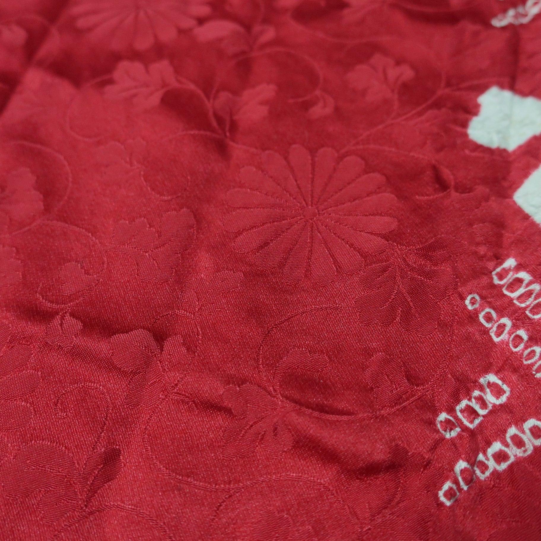 Kao様80サイズ KK1402B8 Silk Kimono Fabric Vintage(1950-1980) Shibori Red