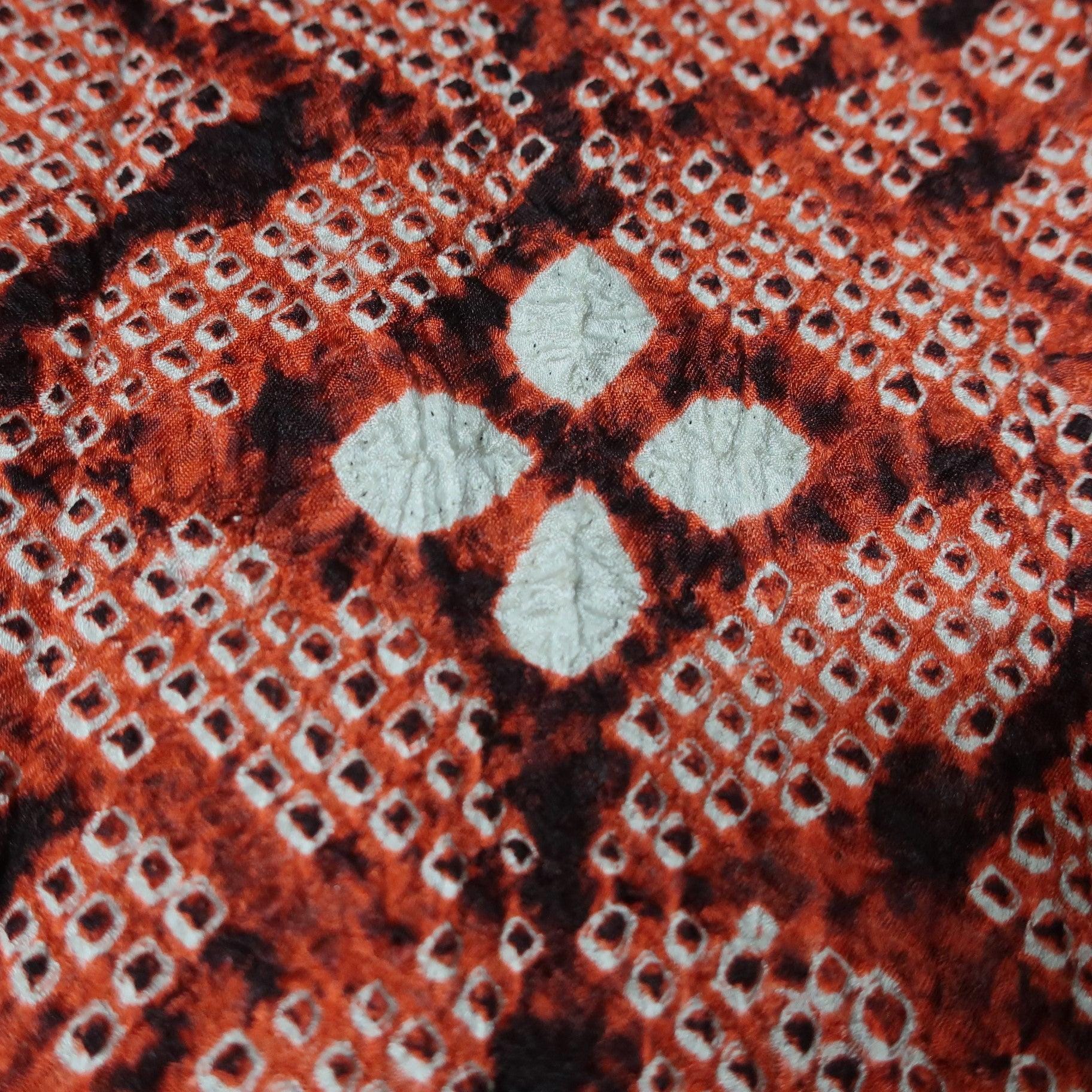 KK1388B7 Silk Kimono Fabric Vintage(1950-1980) Shibori Red