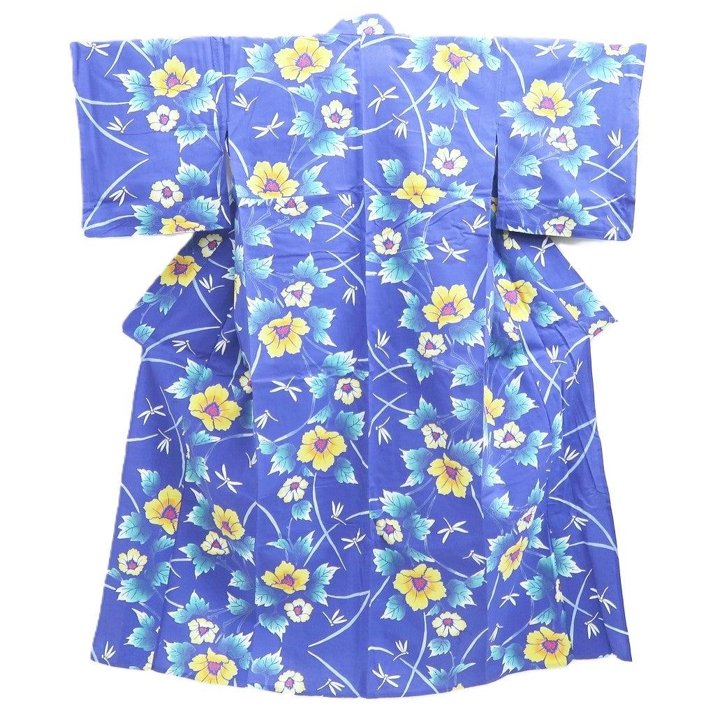 浴衣 青 トンボ柄 コットン #10751D3 - Etsy 日本