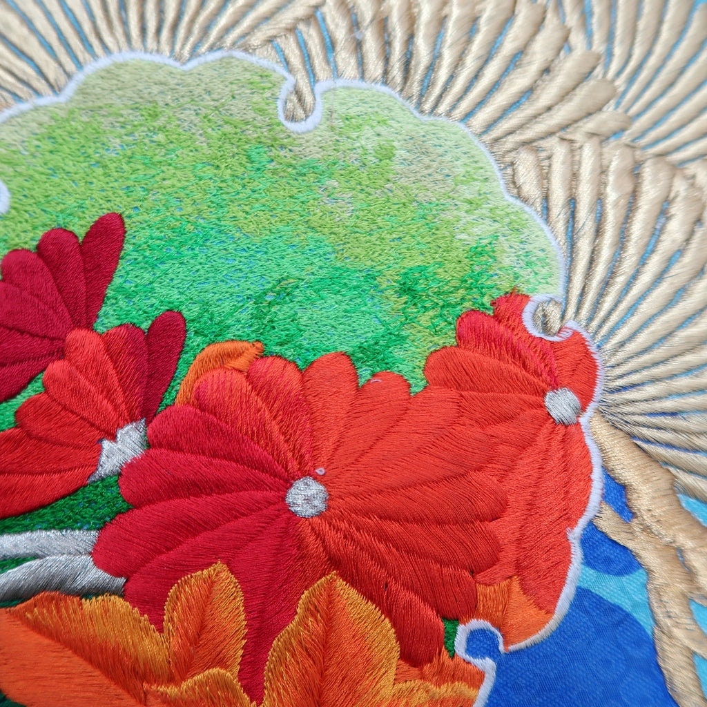 KK1278B5 Silk Kimono Fabric Vintage(1950-1980) Embroidery