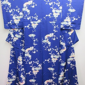 Kimono Blue Komon Rinzu Tall Silk #8150B1