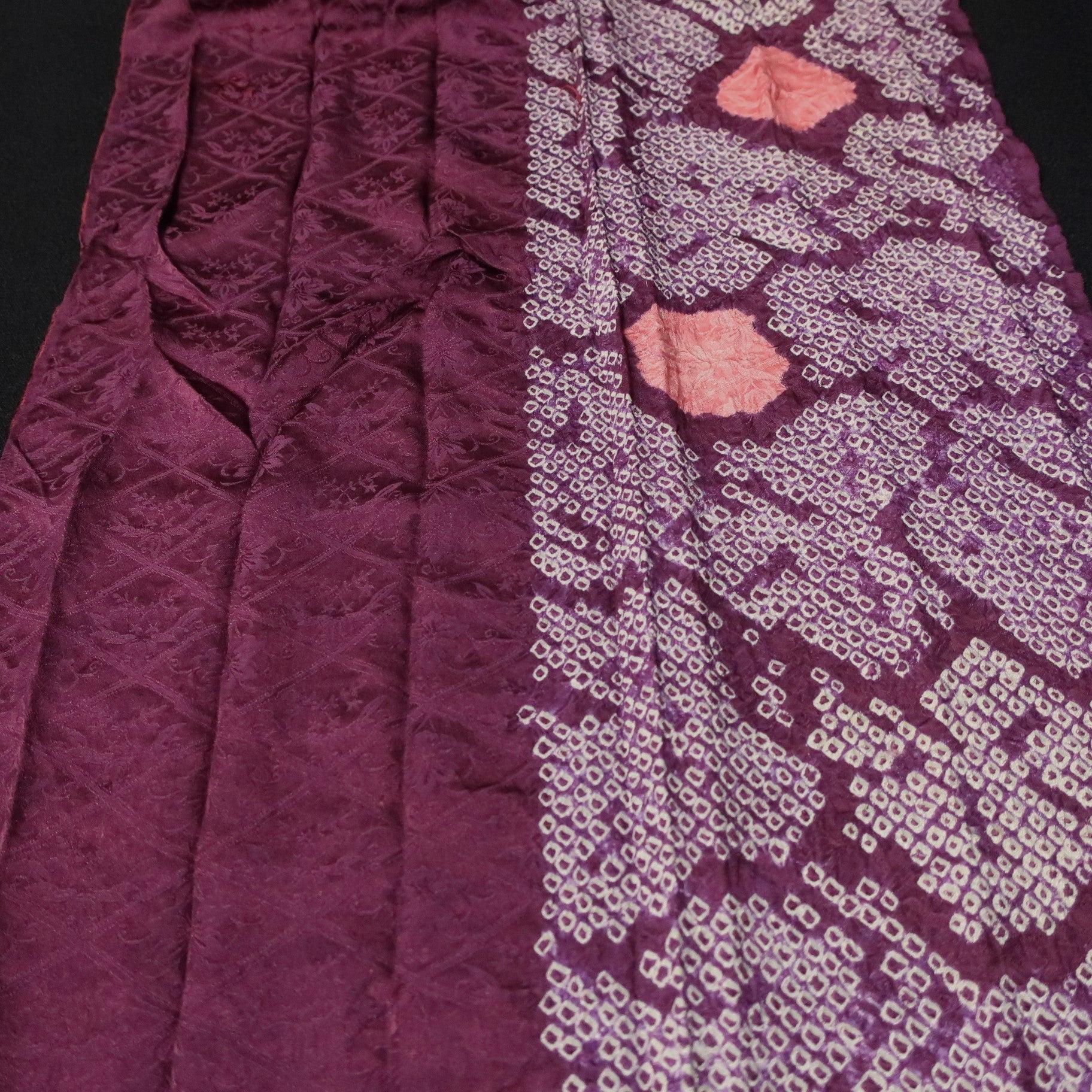 Katys様 KK1388B7 Silk Kimono Fabric Vintage(1950-1980) Shibori Red