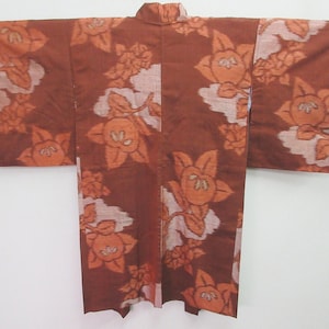 Haori Jacket Vintage(1920-1950) Brown Tachibana Long Silk #8217B4