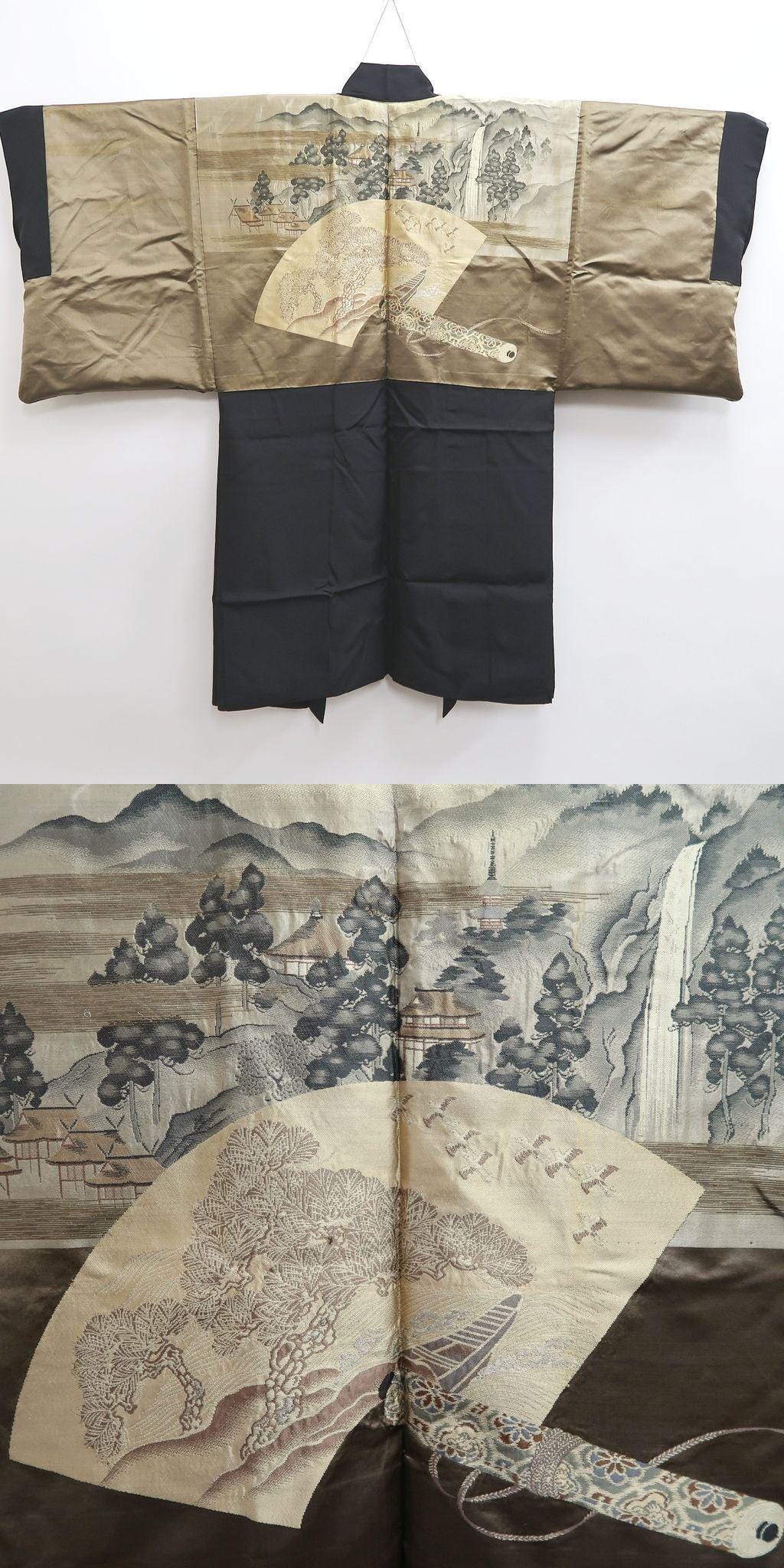 K*E様 MNMM HAORI / BLACK Size 1 Men's Haori Vintage(1950-1980) Black Montsuki Habutae Kyoto