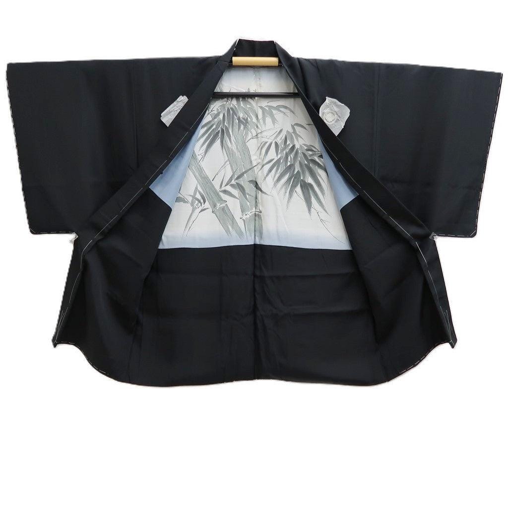 Men's Haori Black Montsuki Bamboo Silk #10435A3 - Etsy