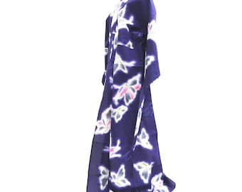 Yukata Blueish Purple Butterfly Cotton #10346F3