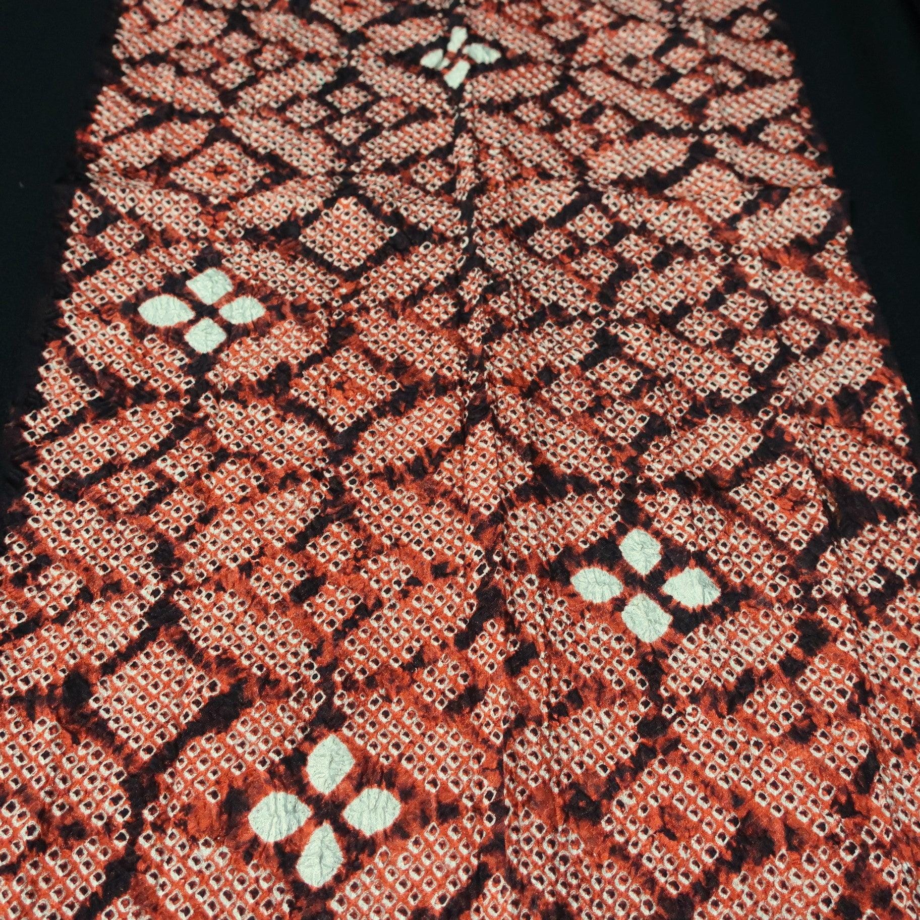 Katys様 KK1388B7 Silk Kimono Fabric Vintage(1950-1980) Shibori Red