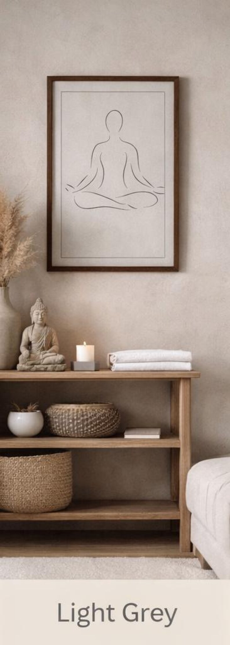 Minimalist Meditation Poster Printable, Yoga Line Art Set, 4 Colors, Abstract Calm Wall Art, Zen ...