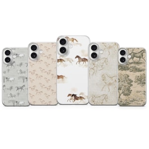 Funda para teléfono con diseño de caballos vintage, estilo rústico western, para iPhone 17 16 15 14 13 12 11, Samsung S25 S24, Pixel 10 9 8 7