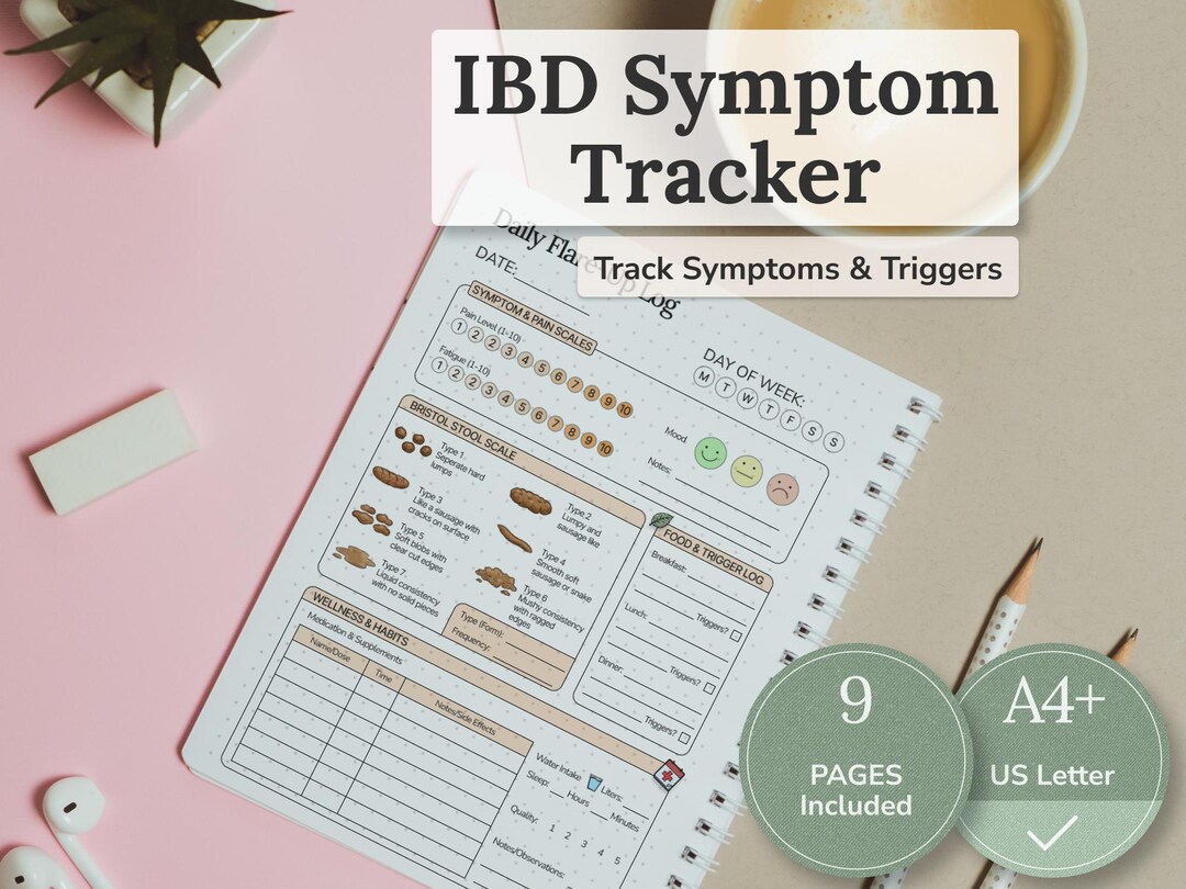 IBD Disease Tracker Printable PDF, Crohn’s Tracker, Digestive Health ...