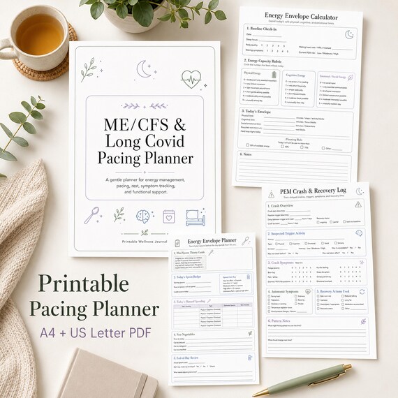 ME/CFS Long Covid Pacing Planner Printable, Energy Envelope Tracker PDF
