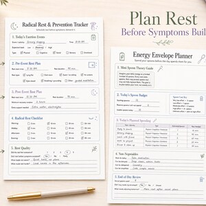 Radical rest and spoon budget printable pacing planner pages.