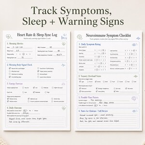Printable symptom checklist and sleep tracking pages for Long Covid.
