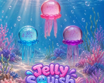 キラキラクラゲのスクイーズおもちゃ、ストレス解消フィジェット、満足感のある感覚おもちゃ、TikTokで話題の子供向けギフト、かわいいクラゲのおもちゃ