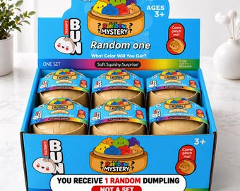 Squishy Bun Dumpling Mystery Toy – Rainbow Surprise Fidget (Sugar Edition, Ages 3+)