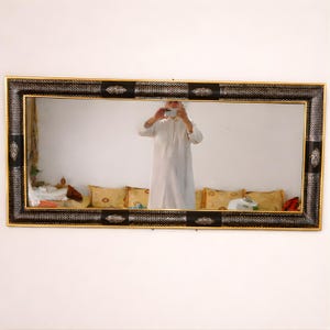 Handmade Gold Brass Wall Mirror, Rectangle Vanity Mirror, Rectangular Bathroom Mirrors.