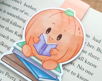 Pumpkin Magnetic Bookmark, Cute Autumn Bookmark, Fall Reading Accessory, Book Lover Gift, Cosy Reader Gift, Pumpkin Bookish Gift