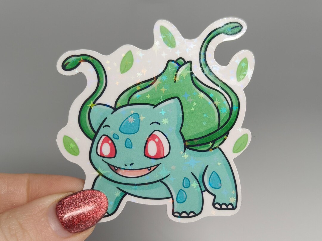 Bulbasaur Pokemon Inspired Sticker Cute Holographic Vinyl Decal - Etsy