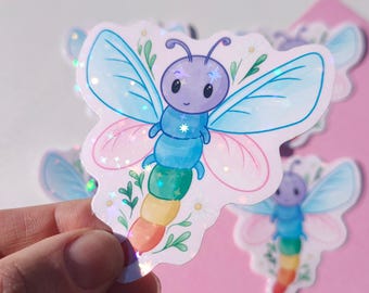 Libelle Sticker holographischer Regenbogen Kawaii Bug Sticker Insekt