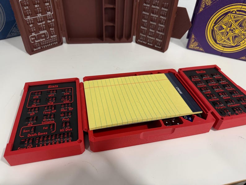Legal pad fits in the cutouts of the tracker