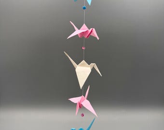 Transgender PRIDE-vlag origami kraanvogelkoord met kralen