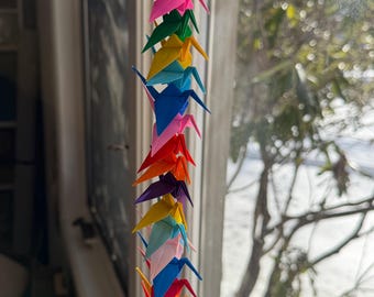 Klein veelkleurig origami kraankoord