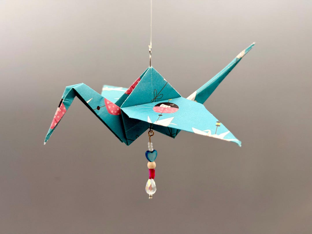 Japanese Doll Origami Crane Ornament - Etsy