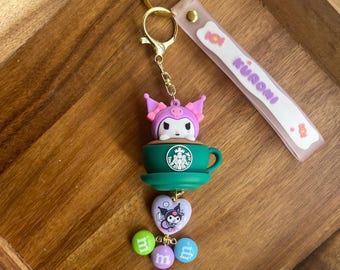 Kuromi/sanrio family bag charm/keychain