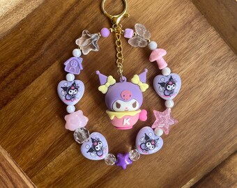 Kuromi/sanrio family bag charm/keychain