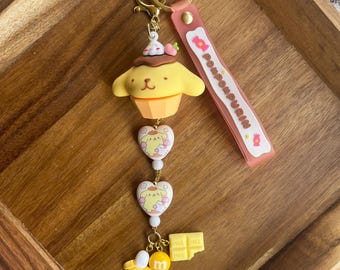 Pompompurin/sanrio family bag charm/keychain