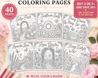 Afdrukbare bloemenkleurvaas, staand papieren boeket knutselen, doe-het-zelf kleuractiviteit voor kinderen, klasdecor, Moederdagcadeau